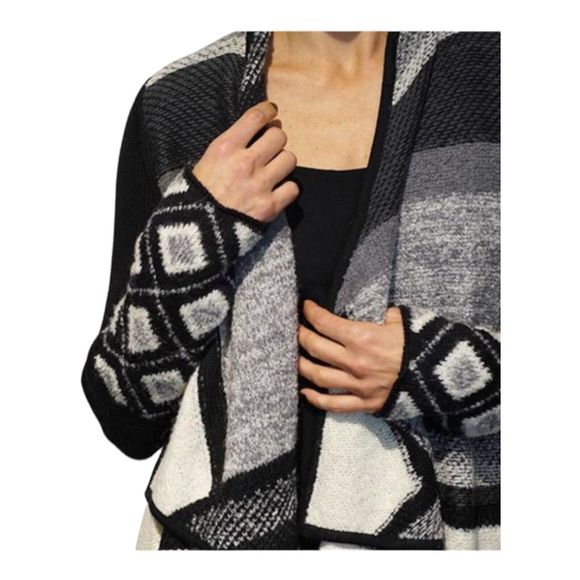 B10 Vince. Wool Blend Colorblock Pantrerend Longline Cardigan Sweater Sz S - Picture 5 of 12